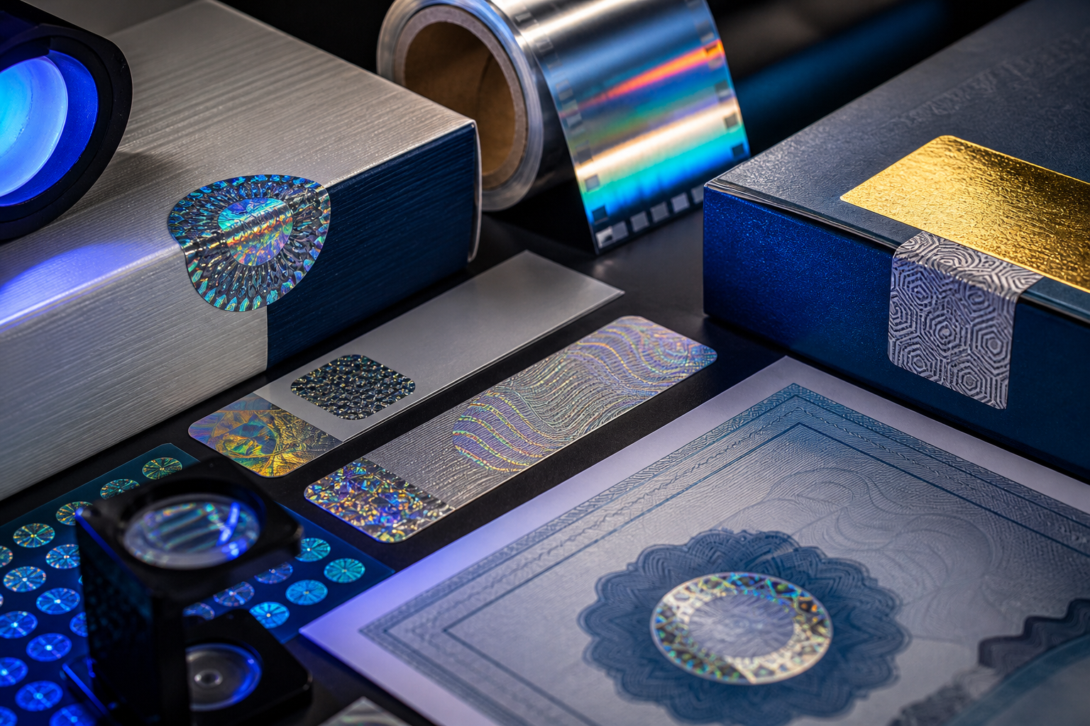 Anti-counterfeit security printing samples