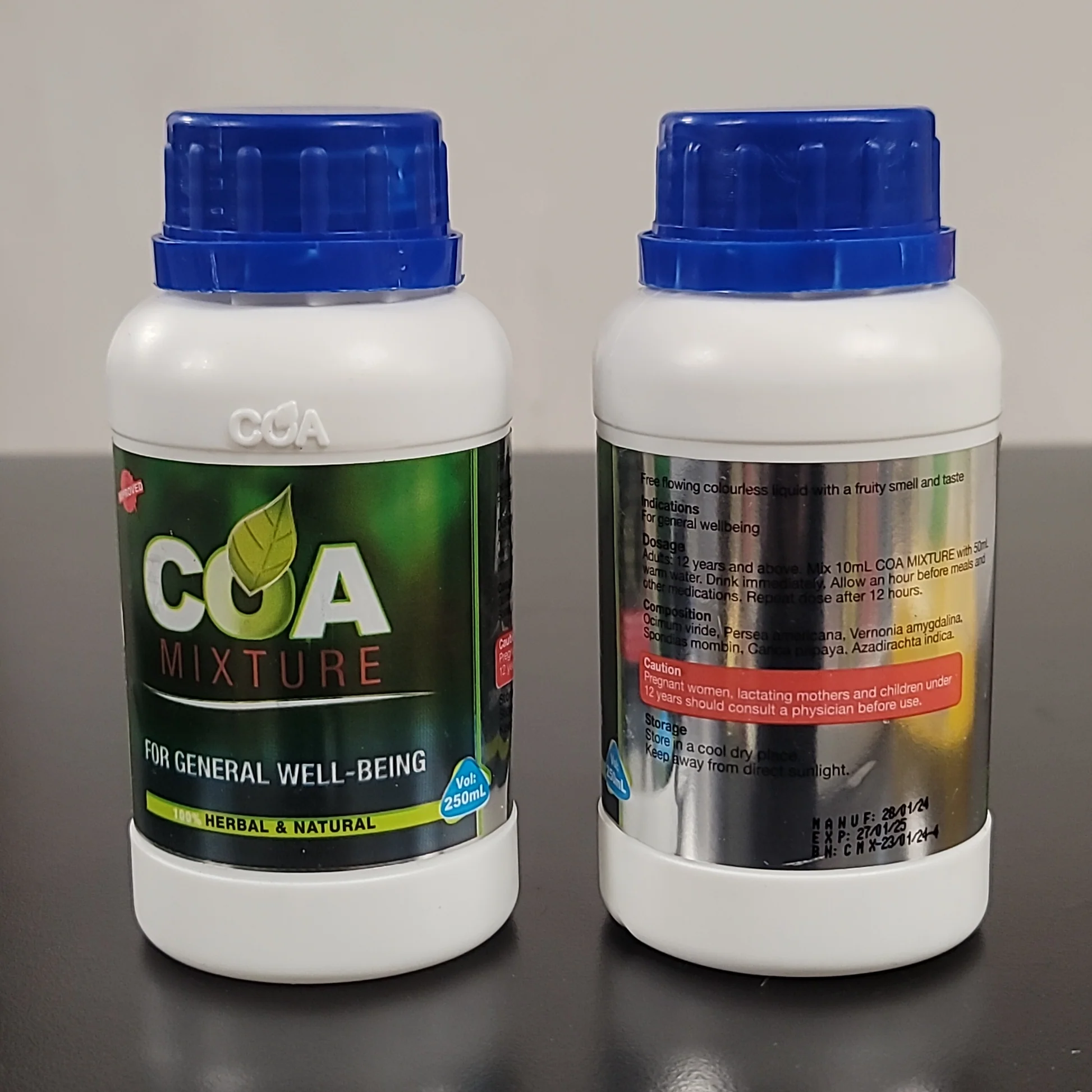 COA Mixture product packaging