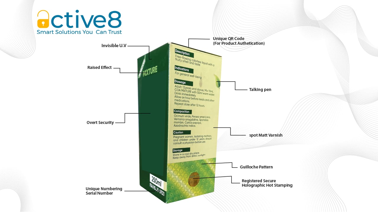 Pharmaceutical packaging with serial QR authentication and tamper-evident seals