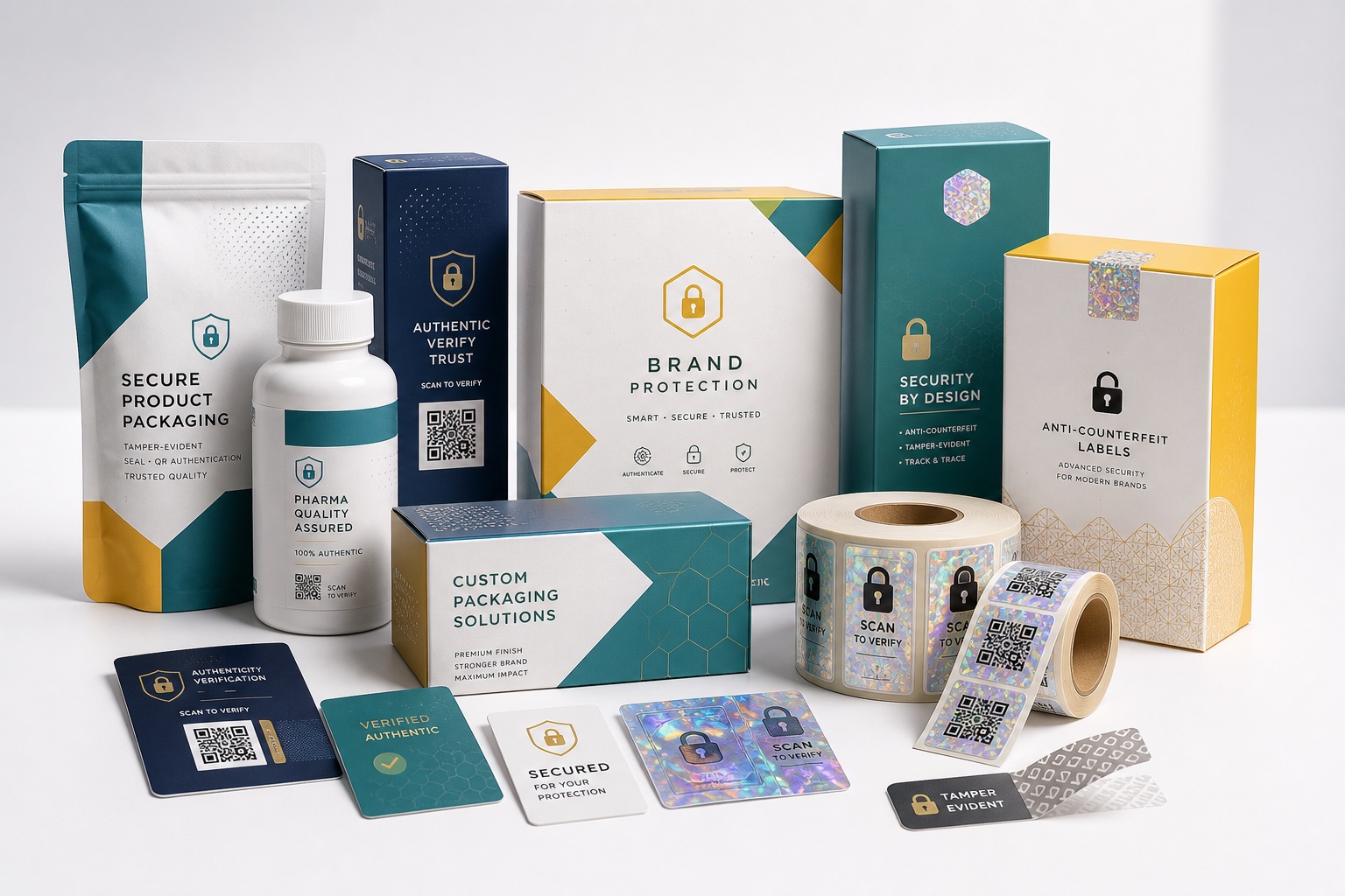 Premium brand protection packaging and authentication project samples